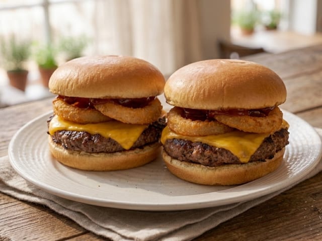 SP Twin Drive-Thru Rodeo Cheeseburgers.